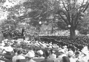 Addressing college graduates in the rhododendron garden