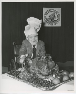 Billy Hodne and turkey at Thanksgiving