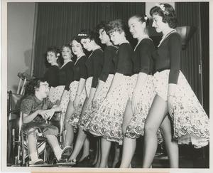 Dancers and young client at Thanksgiving celebration