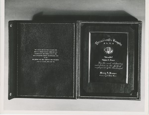 The 1951 president's trophy awarded to George E. Barr in its box