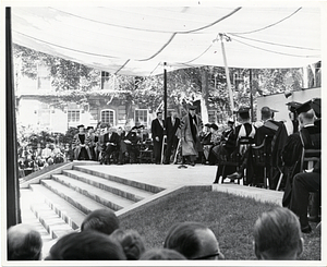 Mayor John F. Collins attending a commencement ceremony