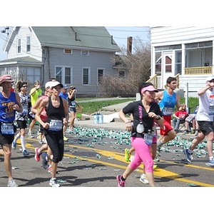 Marathon Runners Near Mile 6 in Framingham