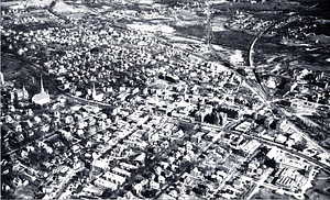 Aerial view of Wakefield, circa 1936