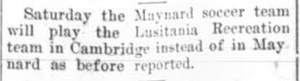 Maynard vs. Lusitania Recreation - Hudson News-Enterprise article