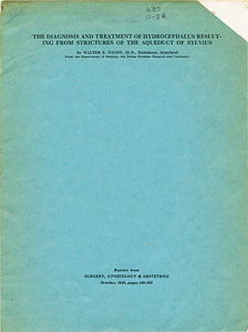 The diagnosis and treatment of hydrocephalus resulting from the strictures of the aqueduct of Sylvius