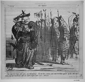 - Ils vont être bien attrapés, ces européens!.... ils ont des canons qui sont terribles parce qu'ils sont rayés, moi j'ai eu l'excellente idée de faire rayer tous mes soldats!......