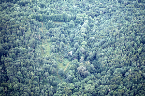 Aerial oblique view of the eastern portion of the Moon Lot / Primmer Lot on 14 July 1971.