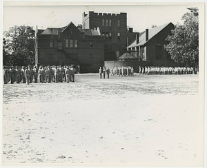 Army Air Corps marching Outside Judd Gymnasia (July 1943)