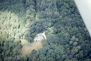 Aerial oblique view Carriage House on 14 July 1971.