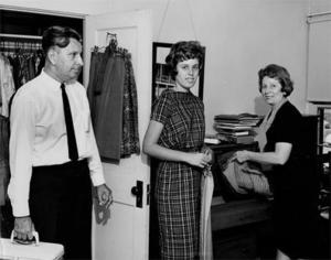 Peggy Schlichting in her Dormitory.