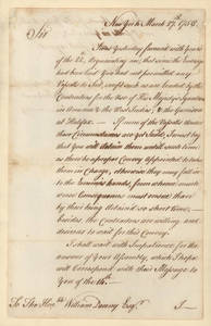 Letter by James Abercromby, New York, [to] William Denny.