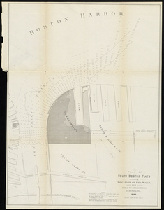 Plan of South Boston Flats Showing Location of Sea Walls and Area of Excavations and Filling