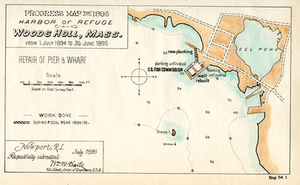 Progress Map for 1895, Harbor of Refuge Woods Holl, Mass.: from 1. July 1894 to 30. June 1895
