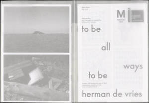 Dutch Pavilion : to be all ways to be. herman de vries : press kit
