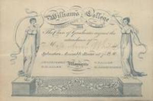 Invitation to the Williams College Commencement ball, 1823