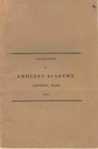 Amherst Academy catalog for 1840