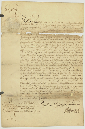 Court martial papers, 1752