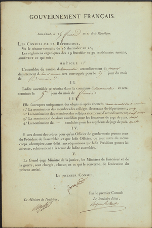 Gouvernement Français, 1803 September 6