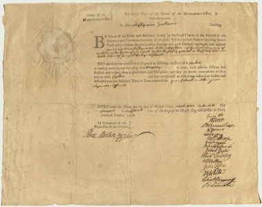 Military appointment of Micah Chapman, 1775 August 13