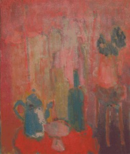"Untitled (Still life with teapot and bottle)" Bonnie Fuoco (1954 - )