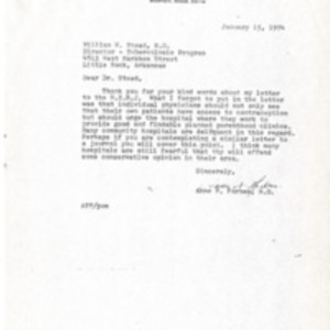 Letter from Anne P. Forbes, M.D. to William W. Stead, M.D.