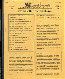 Newsletter for Fantasia (October 23, 1996)