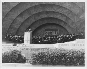 1962 Suffolk University commencement ceremony at the Boston Hatchshell