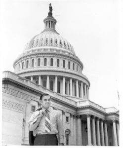 John Joseph Moakley standing in front of the United States Capitol, 1970s