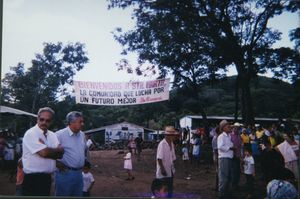 Welcome sign at Santa Marta Celebration, November 1997