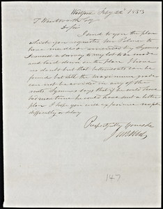Letter to T. Wentworth, Feb. 22, 1853