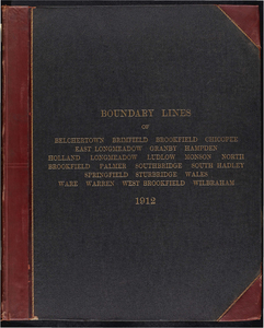 Atlas of the boundaries of the cities of Chicopee and Springfield and towns of Brimfield, East Longmeadow, Hampden, Holland, Longmeadow, Ludlow, Monson, Palmer, Wales, Wilbraham, Hampden County : Belchertown, Granby, South Hadley, Ware, Hampshire County : Brookfield, North Brookfield, Southbridge, Sturbridge, Warren, West Brookfield, Worcester County