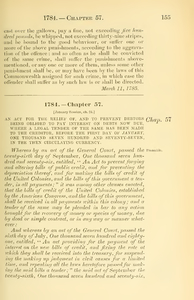 1784 Chap. 0057 An Act For The Relief Of, And To Prevent Debtors Being Obliged To Pay Interest On Debts Now Due, Where A Legal Tender Of The Same Has Been Made To The Creditor, Before The First Day Of January, One Thousand Seven Hundred And Seventy-Seven, In The Then Circulating Currency.