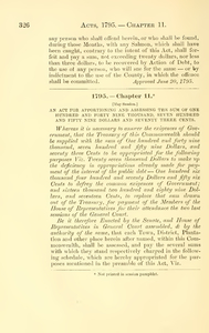 1795 Chap. 0011 An Act For Apportioning And Assessing The Sum Of One ...