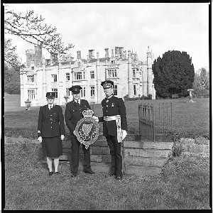 Mr William Hall, Lord Lieutenant for Co. Down at Narrow-water Castle, Warrenpoint, Co. Down with Chief Inspector Philip Aiken and Sgt. Carol Primrose. And one shot of Hall alone with his dog