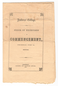 Amherst College Commencement program, 1861 July 11