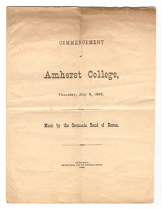 Amherst College Commencement program, 1868 July 9