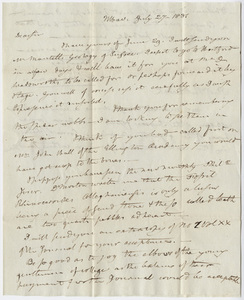 Benjamin Silliman letter to Edward Hitchcock, 1831 July 27