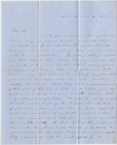 Orra White Hitchcock letter to Edward Hitchcock, Jr., 1850 November 18