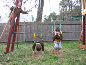 Fun on the swingset