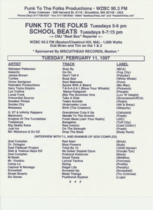 WZBC Funk to the Folks/School Beats 2/11/97 play test