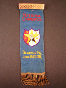 Patriotic Order Sons of America National Convention ribbon, 1888 June 19 and 20