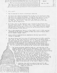 Legislative Alert: Monday, July 20, 1981