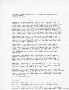 Economic Development Report - Central and Western Massachusetts October 26, 1982