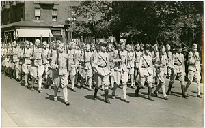 [Cadets marching down Beacon Street]
