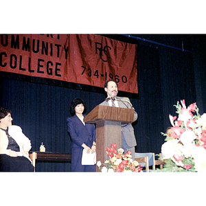 Speaker at Roxbury Community College's commencement ceremony