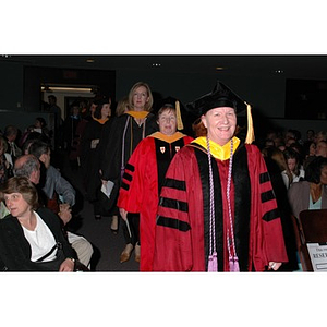 Faculty members proceed into School of Nursing convocation