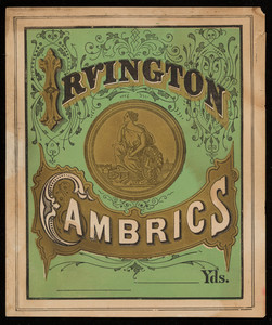 Label for Irvington Cambrics, location unknown, undated