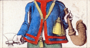 Mix and match game cards: male torso with axe and pipe