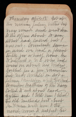 Thomas Lincoln Casey Notebook, March 1895-July 1895, 056, Thursday April 18