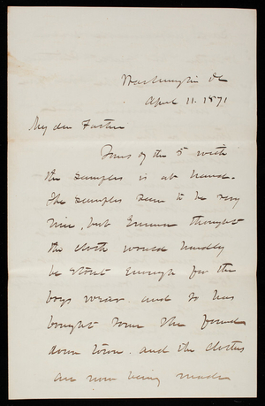 Thomas Lincoln Casey to General Silas Casey, April 11, 1871